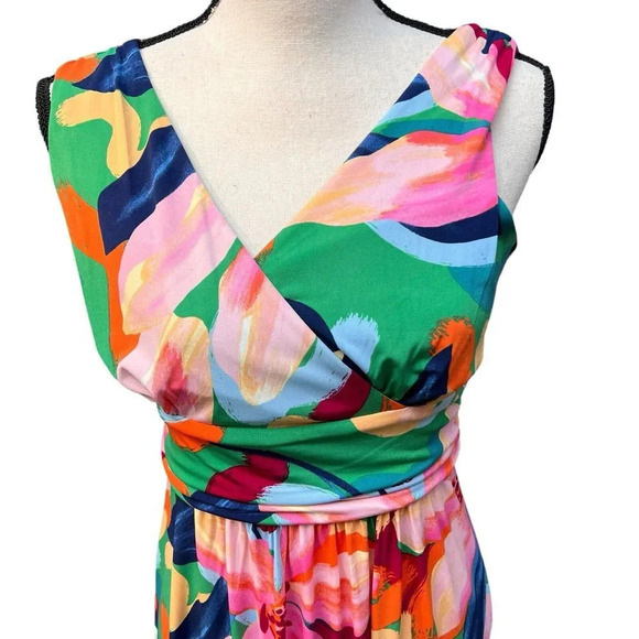 Pappagallo Resort Wear Maxi Dress, Size XS Vacation Hawaiian Sleeveless - Picture 4 of 12